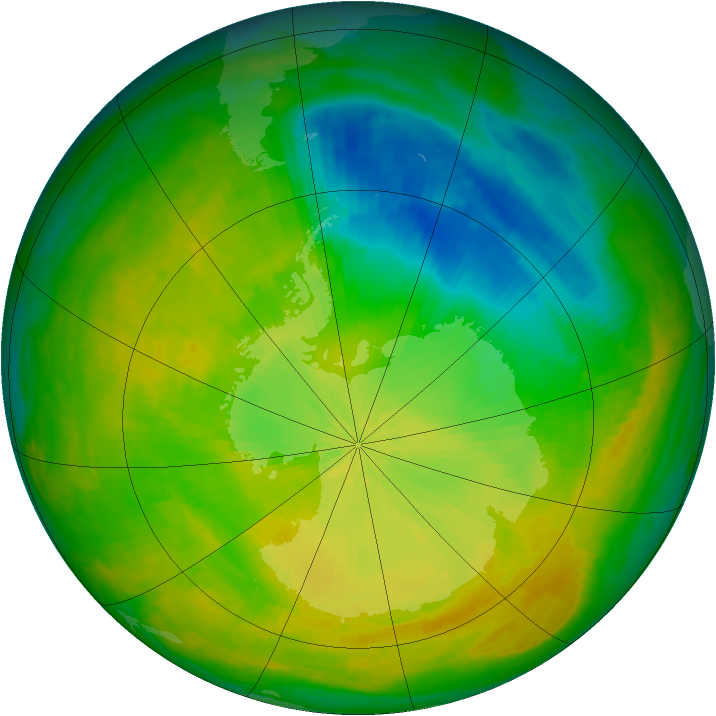 Antarctic ozone map for 09 November 2002